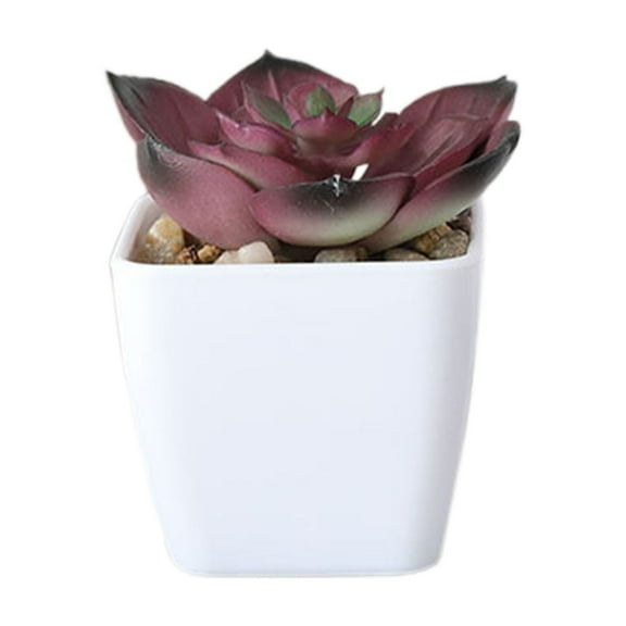 Artificial Potted Plants in White Square Pots - Faux Desk Decor for Indoor Greenery Displays