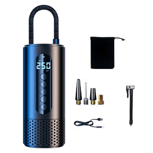 Portable Tire Pump Wireless Car Tire Inflator with 30L/Min Flow 150Psi Max Pressure 6000Mah Battery Air Compressor for Car Tires