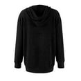 thumbnail image 5 of VISALY Womens Zip Up Hoodies Sweater Jacket Sweaters Long Sleeve Knitted Zip Up Hoodies Ribbed Pullover Loose Casual Sweatshirts with Pocket Comfy Sweaters Tunic Sweater Long Sleeve Sweaters Black L, 5 of 6