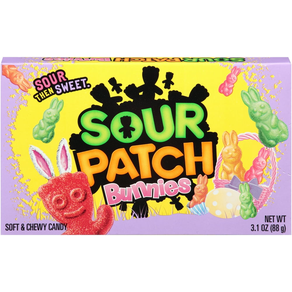 SOUR PATCH KIDS, Bunnies Candy, Easter Edition, 3.1 Oz
