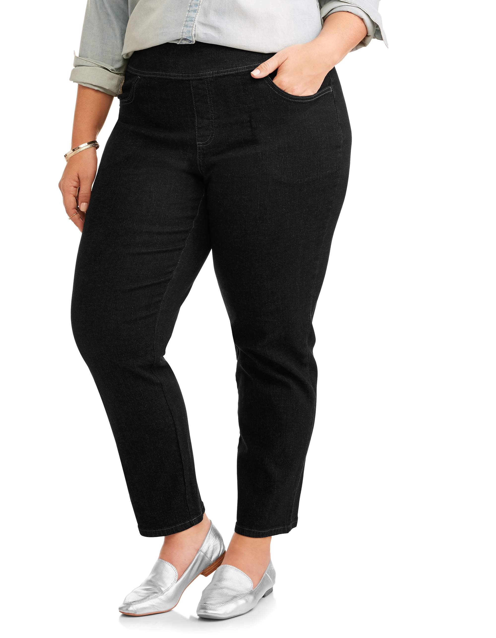 walmart plus size pull on jeans