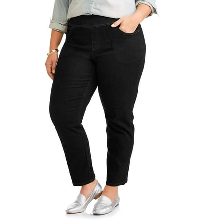 Terra & Sky Women's Plus Size 2 Pocket Pull On Pant, Also in Petite