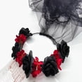 thumbnail image 4 of Long Tulle&Flower Shape Headband for Women Halloween Party Hair Hoop Hairband Woman Taking Photo Hair Accessories, 4 of 4
