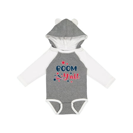 

Inktastic 4th of July Boom Y all with Red White and Blue Stars Gift Baby Boy or Baby Girl Long Sleeve Bodysuit