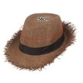 thumbnail image 2 of 56-58 cm hat circumference men and women broken grass edge top hat summer hat sunscreen breathable sun hat jazz hatBrown, 2 of 5