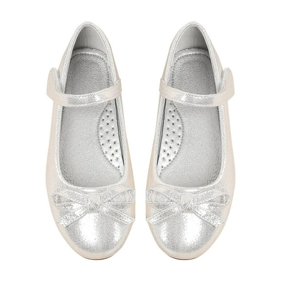 NOKIO Kids Princess Party Sandals Girls' Sparkly Princess Sandals Kids Mary Jane Ballet Flats Kids Leather Princess Shoes With Bow Non Slip Children Ballet Girl Student Shoes