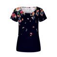 thumbnail image 4 of Fiudx Ofertas Flash Artículos En Oferta Blusa Holgada de Manga Corta con Cuello Redondo Informal Estampada a La Moda para Mujer, 4 of 6