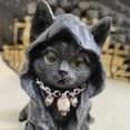 thumbnail image 1 of Estatua de gato Figura de gato parca con capa felina con collar de calavera (S) JShteea  Libre de BPA, 1 of 9