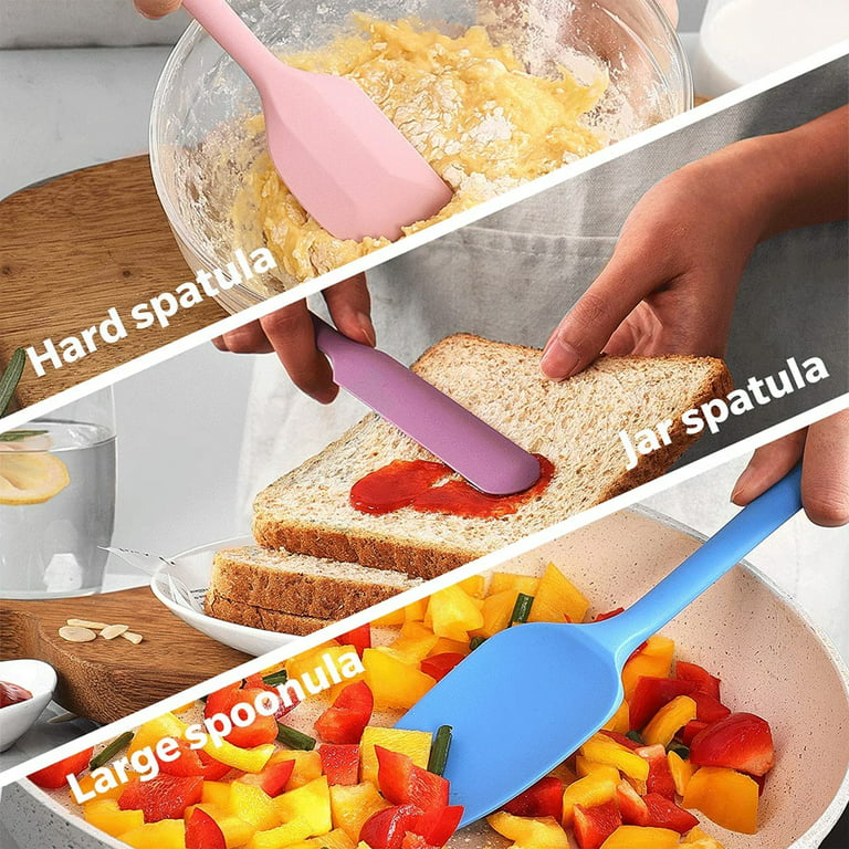 Large Silicone Spatula: Heat Resistant Flexible Silicon Mixing Stirring  Cooking Scraping Baking Bowl Scraper Seamless Spreader for Kitchen Nonstick  Cookware 