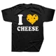 thumbnail image 1 of Camisetas divertidas con texto "Me encanta el queso" y corazón, estilo veraniego, para hombre, ropa urbana con gráficos, manga corta, regalos de cumpleaños, estilo Harajuku., 1 of 7