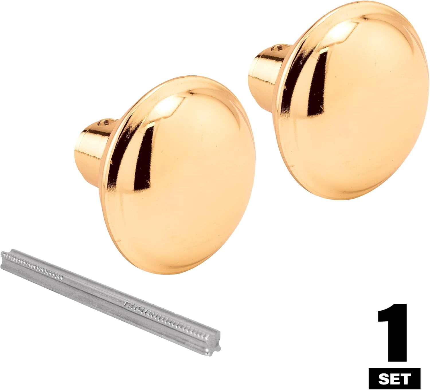MKEUDQ-Prime-Line E 2280 Solid Brass Vintage Door Knob Spindle Set, 2-1/4 In. Outside Diameter, Brass (Single Pack)
