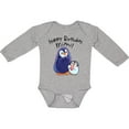 thumbnail image 3 of Inktastic Happy Birthday, Mimi- Cute Penguins Boys or Girls Long Sleeve Baby Bodysuit, 3 of 5