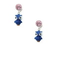 thumbnail image 2 of Delight Jewelry Resin Blue Snow Owl Pink Crystal Clip on Earrings, 2 of 5
