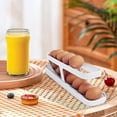thumbnail image 3 of Dispensador de huevos para refrigerador, enrollable automáticamente, caja para guardar huevos de gallina, bandeja para huevos de 35,8 x 8,6 x 10,4 cm, 3 of 5