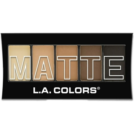 2 Pack - L.A. Colors 5 Color Matte Eyeshadow, Brown Tweed 0.08