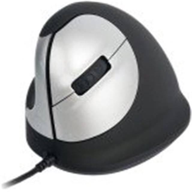 R-Go Wired Vertical Ergonomic Mouse Medium Left Hand, Black