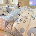 thumbnail image 4 of Miniso Sanrio Hello Kitty Kuromi Cinnamoroll algodón puro de tres piezas sábana de cama de dibujos animados funda de edredón funda de almohada ropa de cama para dormitorio, 4 of 5
