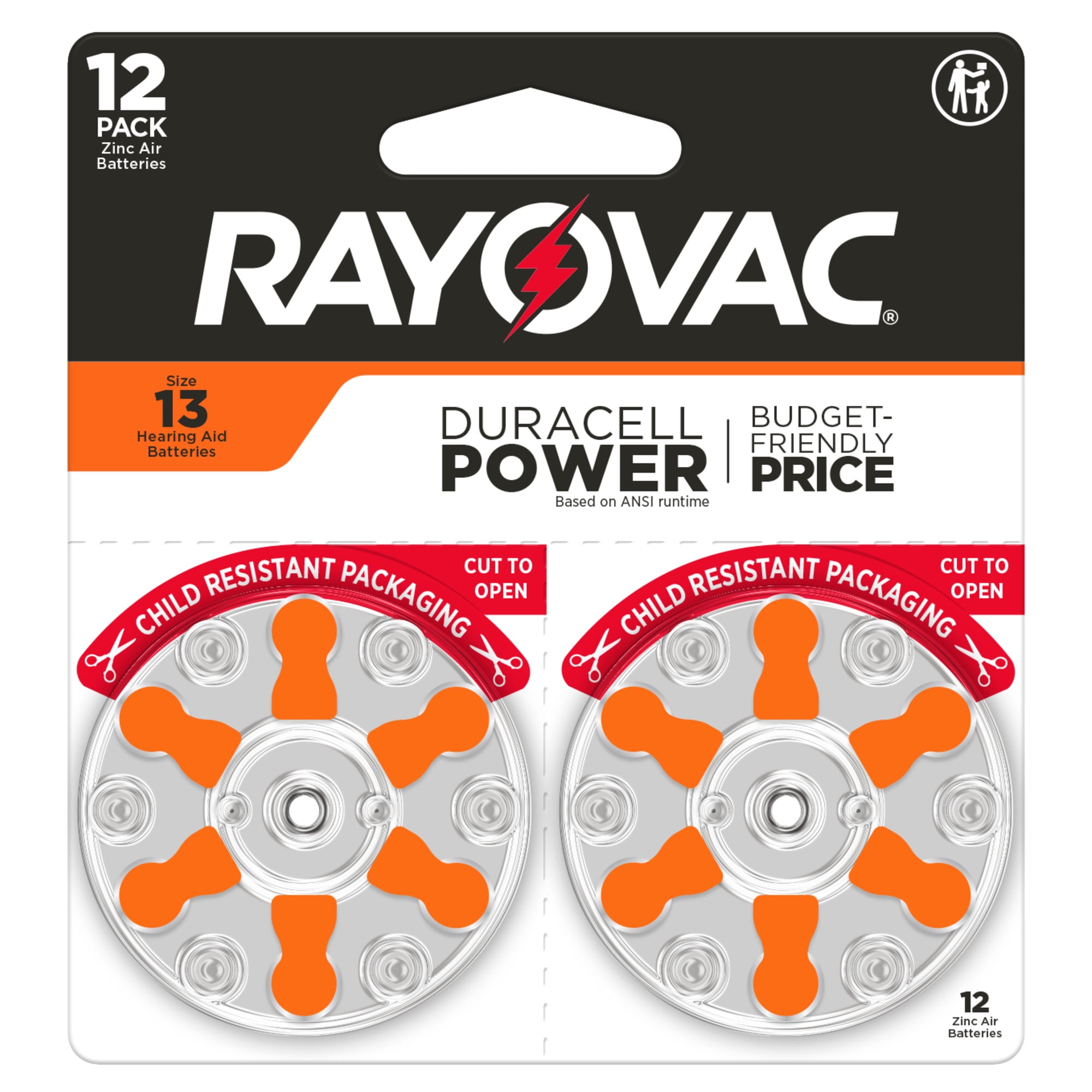 (5 pack) Rayovac Size 13 Hearing Aid Batteries (12 Pack), Size 13 Batteries