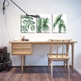 thumbnail image 5 of Canvas Wall Art Contemporary Simple Green Leaf Painting Wall Art Decor - 3 Panels Framed Canvas Prints Small Fresh Tropical Plants Watercolor Giclee Ready to Hang Home Decorations Office Decor Gift, 5 of 6