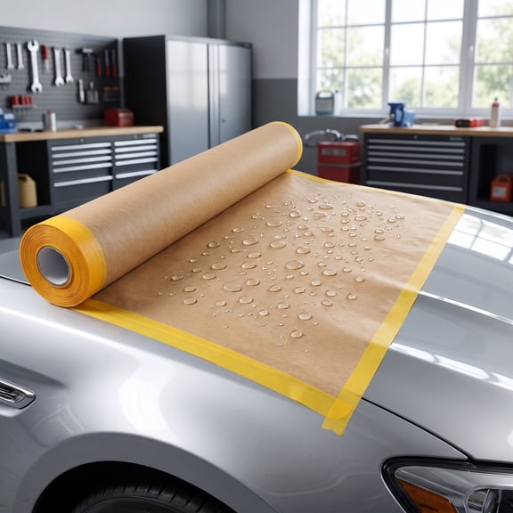 NUOLUX Heavy Duty Automotive Masking Paper Roll, Tear-Line Spray Paint Masking Paper for Car Auto Painting Prep Supplies