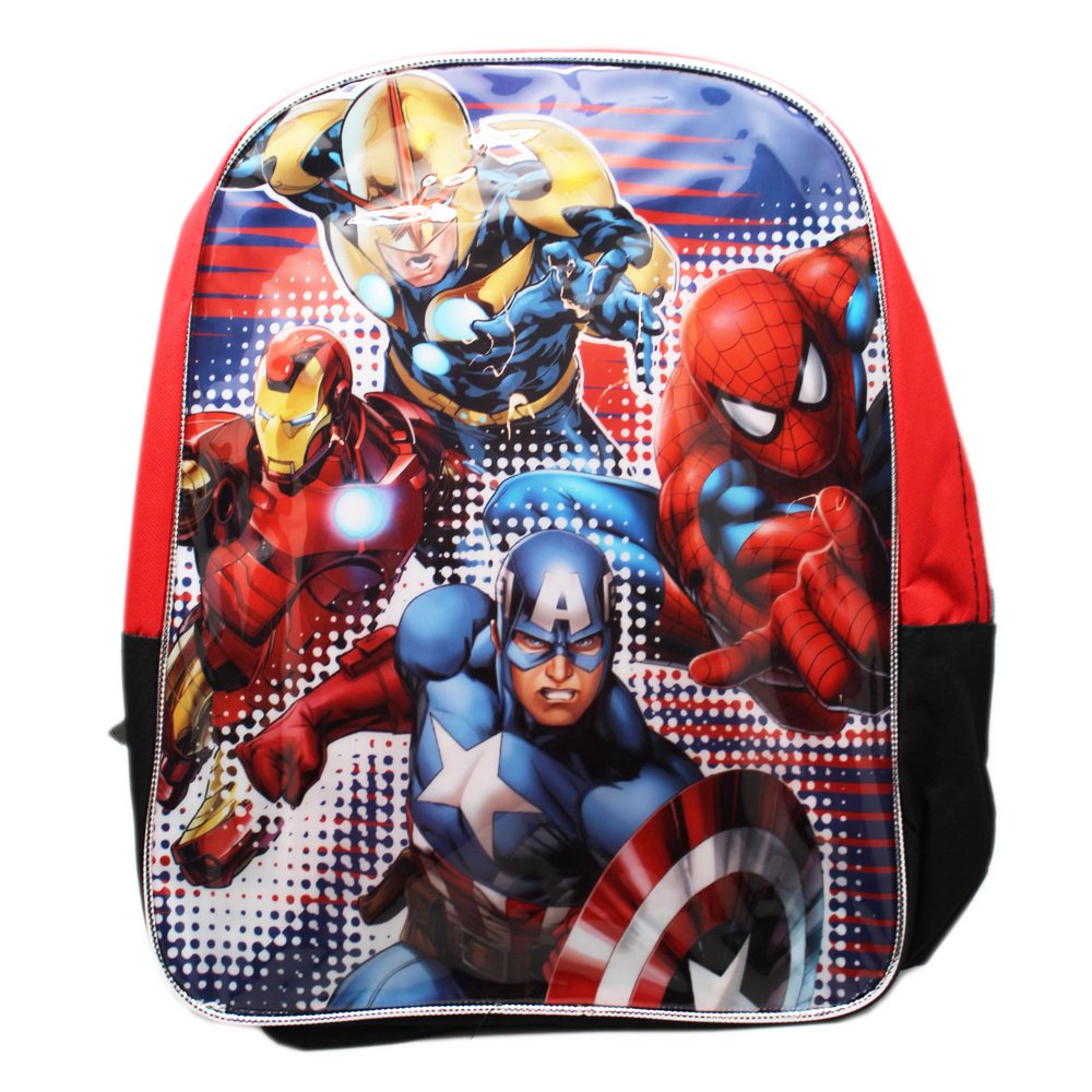 Backpack Marvel Comics Assorted Hero Vinyl Front Cover Kids Full Size