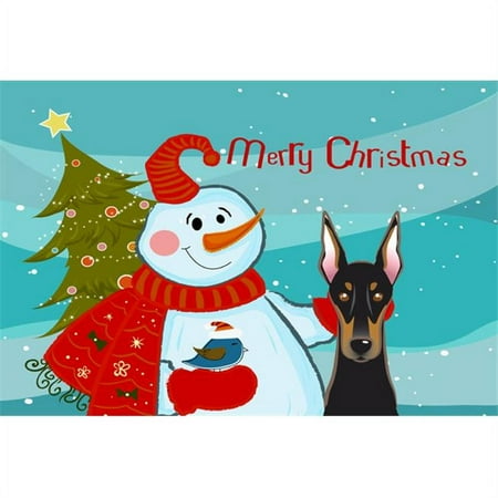 

Carolines Treasures BB1865PLMT Snowman With Doberman Fabric Placemat