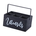thumbnail image 4 of Utensilios de Cocina Organizador de Madera con Compartimentos Porta Cubiertos de Encimera con Asa Función Multifuncional Y Diseño Elegante Adecuado Pa Negro, 4 of 9