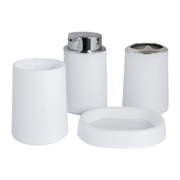 Juego de accesorios de baño, dispensador de jabón para encimera, vaso decorativo recargable para cepillo de para baño y hogar, para encimera,