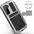 thumbnail image 6 of Dteck Case for Samsung Galaxy S23 Plus,Metal Case with Tempered Screen Protector Military Rugged Heavy Duty Silicone Shockproof Full Body Tough Cover for Galaxy S23+,Silver, 6 of 8