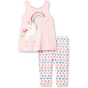 Kids Headquarters Girls 12-24 Months Unicorn Heart Legging Set (Pink 12 Months)