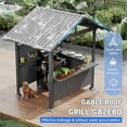 thumbnail image 6 of Miekor Furniture 9.4X6.2 FT Hardtop Grill Gazebo, Gable Outdoor Grill Gazebo with Storage Shelves & Resin Shade System, Galvanized Steel Metal Hard top Gazebo for Patio Backyard Garden -Grey No.3313, 6 of 8