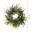thumbnail image 2 of Corona de flores silvestres de primavera para puerta delantera, corona Artificial de flores secas para colgar en casa, centro comercial, decoración de boda, 2 of 9
