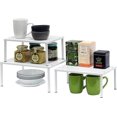 thumbnail image 2 of shiyou-SimpleHouseware Expandable Stackable Kitchen Cabinet and Counter Shelf Organizer, White, 2 of 4