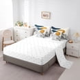 thumbnail image 5 of Homewish Geometric Stripes Circle 7pcs Bedding Comforter Set for Female Men Teens,Vintage Aesthetic Queen Bedding Sets Super Cozy,Botanical Plants Leaves Queen Sheet Sets,Breathable Home Decor, 5 of 8