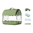 thumbnail image 2 of Runquan Acrylic Villa Bird Cage Portable Hamster Cage for Birds Parrotlets Parakeets PU Leather Green, 2 of 8