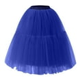 thumbnail image 2 of Mqqzkk Women Netting Mini Skirt Layer Pleated Elastic High Waist Flowy Skirt Costume Parties Half Skorts Vintage Prom Dress-up, 2 of 4