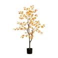 thumbnail image 2 of Nearly Natural Birch Leaf Artificial Potted Tree - 4' - Orange, 2 of 7