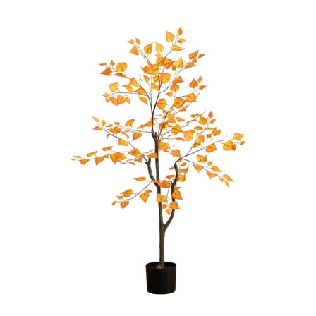 Nearly Natural 4ft. Autumn Birch Leaf Artificial Fall Tree