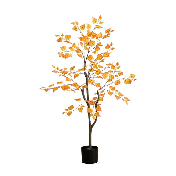 Nearly Natural 4ft. Autumn Birch Leaf Artificial Fall Tree