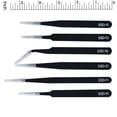 thumbnail image 2 of Paquete de 6 pinzas antiestáticas de precisión ESD de acero inoxidable con bolsa para reparación de joyería electrónica Zhivalor WHFLD405, 2 of 4