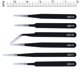 thumbnail image 2 of Paquete de 6 pinzas antiestáticas de precisión ESD de acero inoxidable con una bolsa para reparación de joyas electrónicas Adepaton WHFLD405, 2 of 9