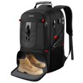 thumbnail image 1 of VESERI Sac à Dos de Voyage pour Ordinateur Portable 18.4 Po PC avec Compartiment à Chaussures Port de Charge USB, Sac de Sport pour Randonnée Camping, Imperméable pour Hommes Femmes Garçons, Noir, 1 of 7