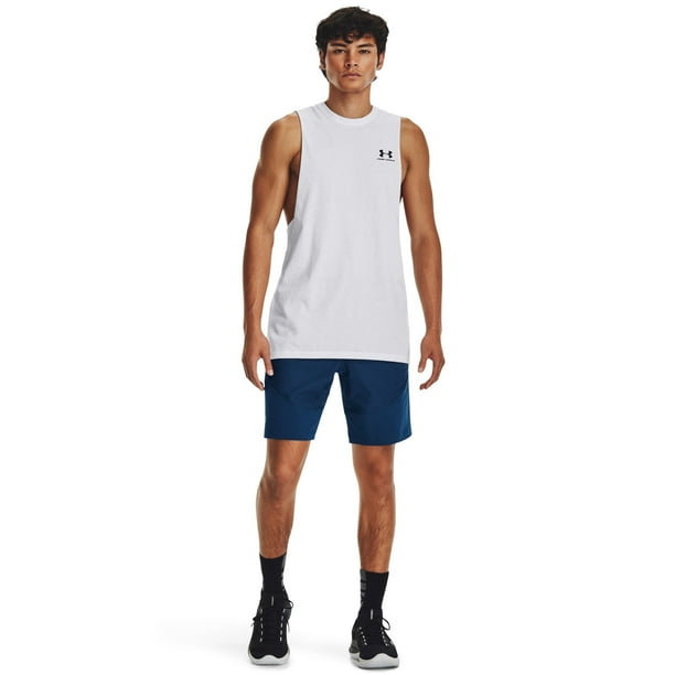Camiseta Under Armour Sportstyle con corte en el pecho izquierdo para hombre, blanca