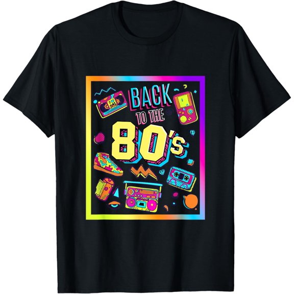 Back To 80's Tees Vintage Retro I Love 80's Graphic Design T-Shirt men and women can wear, black, white, gifts