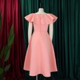thumbnail image 6 of AURA Plus Size Summer Ruffle Sleeve High Waist Maxi Swing Dress Elegant Banquet Party Dress XL XXXL, 6 of 9