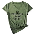 thumbnail image 3 of Not Friendly Do Not Touch Shirt for Women Summer Short Sleeve V Neck Casual Graphic Tees, 3 of 4