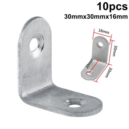 

New 10Pcs Right Angle Bracket Corner Brace Stainless Steel L Shape Furniture Joint Shelf Support