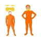 thumbnail image 4 of Orange Theme Costume Set for 01-06 Models Adult Size Including Fake Beard Eyebrows and Jumpsuit, 4 of 5