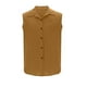 thumbnail image 4 of Top Abrigo Hombres Color Sólido Versátil Botón Solapa, Blusa sin Mangas de Lino de Algodón para el Verano, 4 of 6
