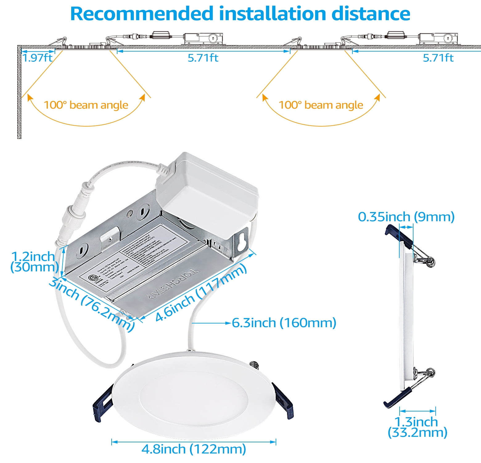 24 Pack 4 Inch 8W LED RGBCW Smart Recessed Lighting, Alexa/Google/Siri Compatible